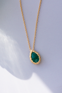 Oak Tree Talisman | Green Onyx | Gold Filled Necklace