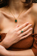 Oak Tree Talisman | Green Onyx | Gold Filled Necklace