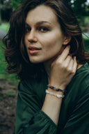 Raw Gemstone Bracelet | Green Onyx