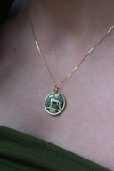 6D Irish Wolfhound  | Coin Necklace | 18K Gold Plated