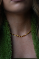 French Twist Rope Necklace | 18K Gold
