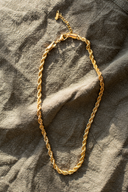 French Twist Rope Necklace | 18K Gold