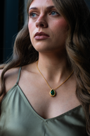 Oak Tree Talisman | Green Onyx | Gold Filled Necklace