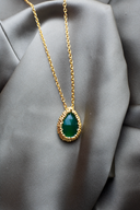 Oak Tree Talisman | Green Onyx | Gold Filled Necklace