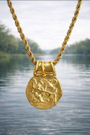 Ancient Style Gold Coin Talisman Necklace ~ The Children of Lir Edition