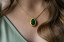 Oak Tree Talisman | Green Onyx | Gold Filled Necklace